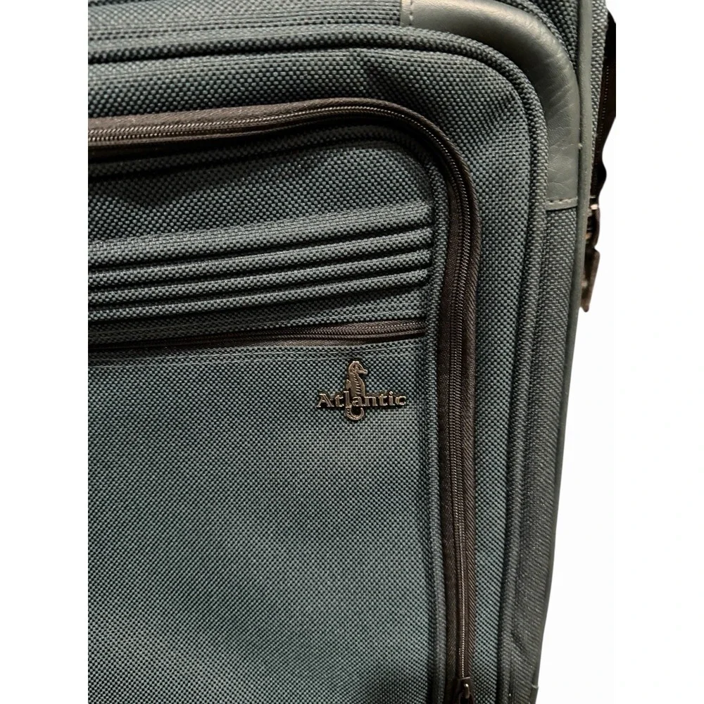 Atlantic Army Green Nylon Rolling Garment Suitcase Luggage Size 24